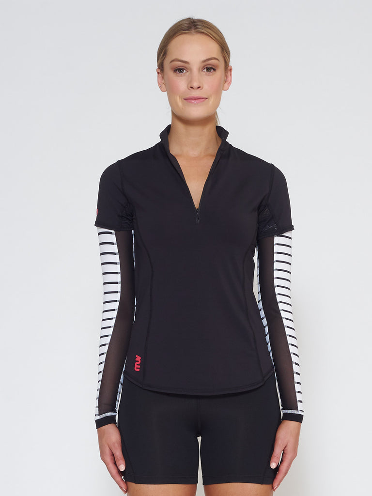 MUV Sportswear_FLARE MUV Tube Sleeve with Mesh_Colour Stripe_UV Protecting Sportswear