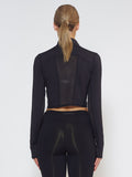 MUV Sportswear_BREEZE Long-Sleeve Collared Crop_Colour Black_UV Protecting Sportswear
