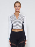 MUV Sportswear_BREEZE Long-Sleeve Collared Crop_Colour Stripe_UV Protecting Sportswear
