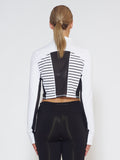 MUV Sportswear_BREEZE Long-Sleeve Collared Crop_Colour Stripe_UV Protecting Sportswear