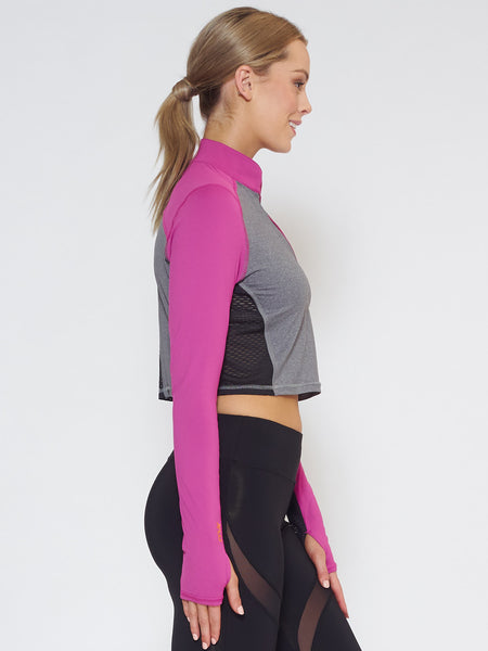 MUV Sportswear_BREEZE Long-Sleeve Collared Crop_Colour Wild Purple_UV Protecting Sportswear