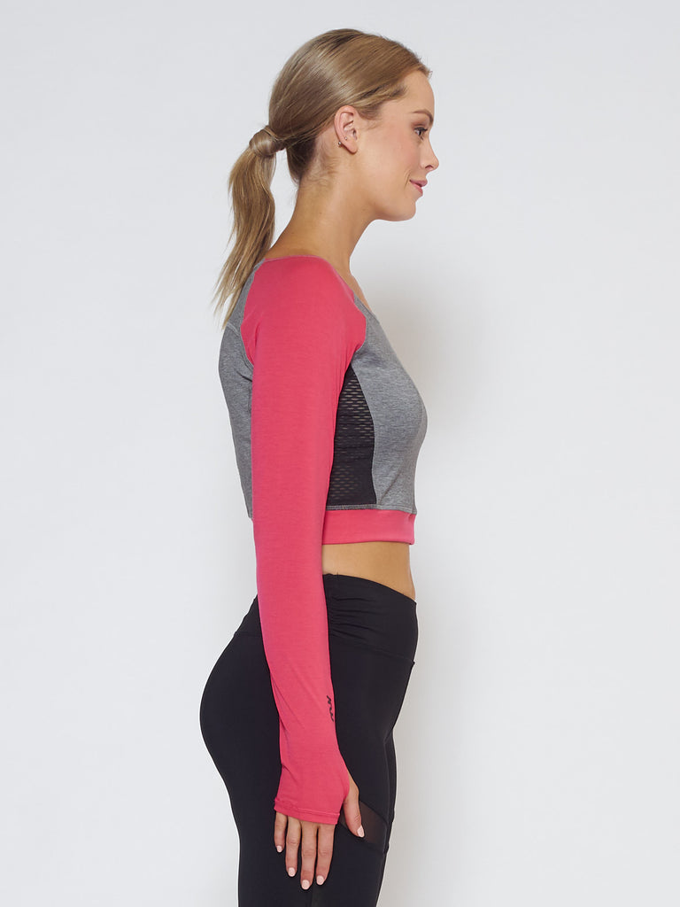 MUV Sportswear_VENT Long-Sleeve Crop_Colour Azalea_UV Protecting Sportswear
