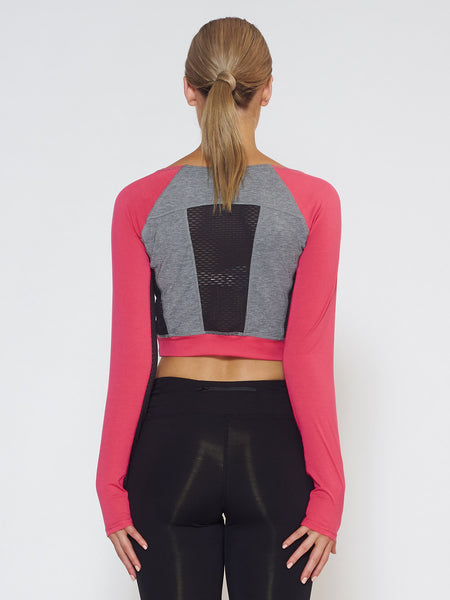 MUV Sportswear_VENT Long-Sleeve Crop_Colour Azalea_UV Protecting Sportswear