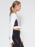 MUV Sportswear_VENT Long-Sleeve Crop_Colour Stripe_UV Protecting Sportswear
