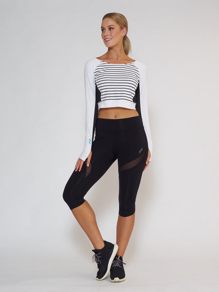 MUV Sportswear_VENT Long-Sleeve Crop_Colour Stripe_UV Protecting Sportswear