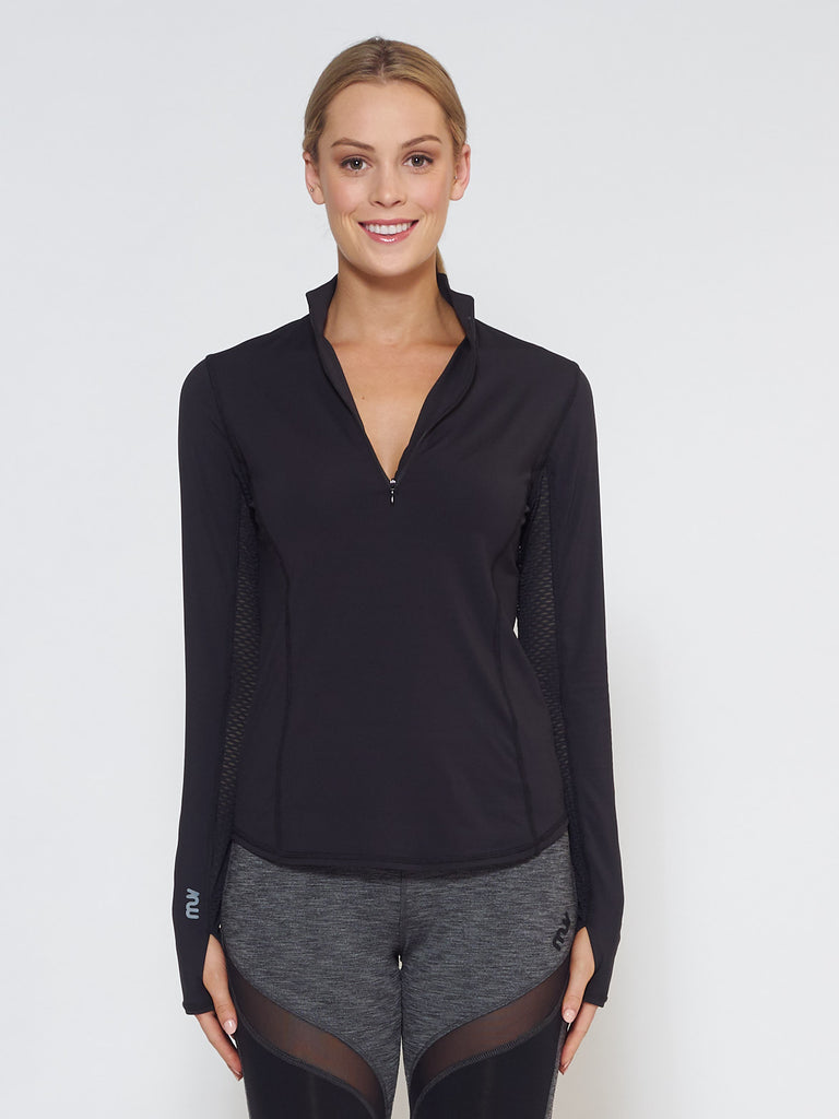 MUV Sportswear_LIQUID Long-Sleeve Collared Shirt_Colour Black_UV Protecting Sportswear