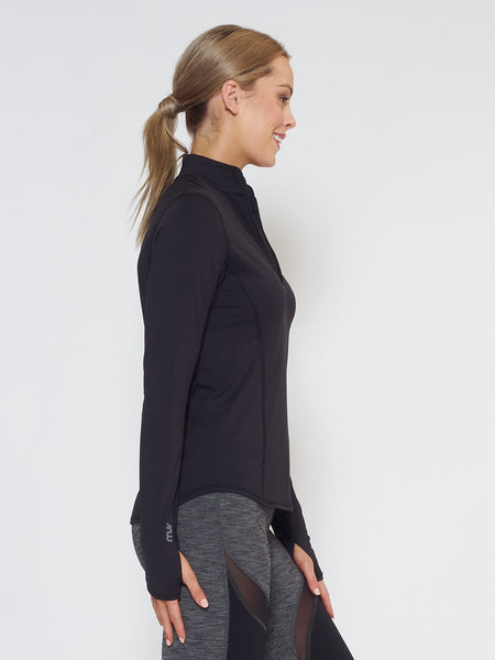 MUV Sportswear_LIQUID Long-Sleeve Collared Shirt_Colour Black_UV Protecting Sportswear