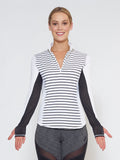 MUV Sportswear_LIQUID Long-Sleeve Collared Shirt_Colour Stripe_UV Protecting Sportswear
