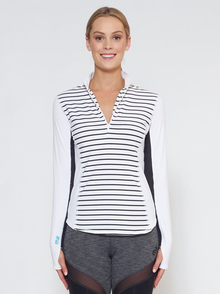 MUV Sportswear_LIQUID Long-Sleeve Collared Shirt_Colour Stripe_UV Protecting Sportswear