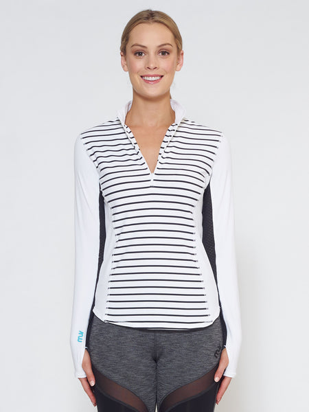 MUV Sportswear_LIQUID Long-Sleeve Collared Shirt_Colour Stripe_UV Protecting Sportswear