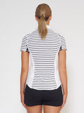 MUV Sportswear_VAPOUR Short-Sleeve Collared Top_Colour Stripe_UV Protecting Sportswear
